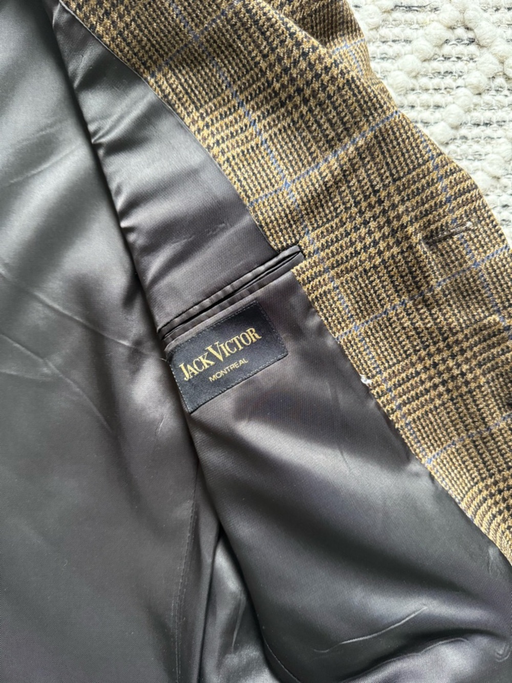 Jack Victor Wool Glen Plaid Tweed Sport Coat Brown 38R 40R Harry Rosen Canada - Picture 6 of 8
